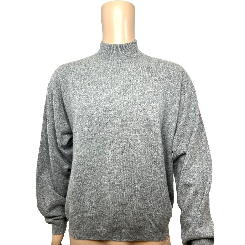 Louis Roth Men’s Vintage 100% Cashmere Sweater Grey M Long Sleeves Crewneck